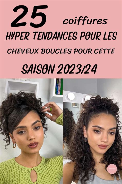 25 Coiffures Géniales Pour Cheveux Bouclés Tendance En 2023/24 | Cheveux bouclés, Épingles à ...