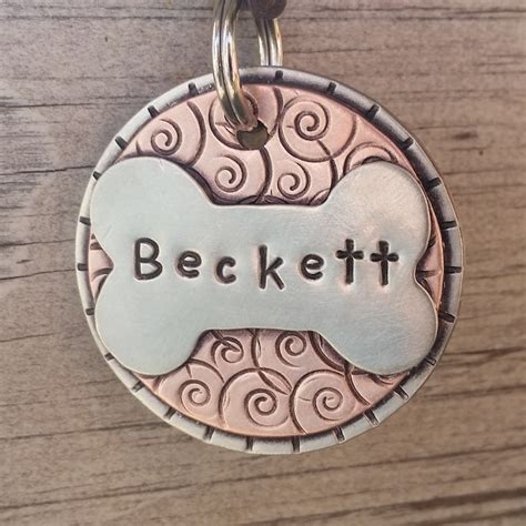 Custom Pet ID Tag Personalized Mixed Metal Tag for Large Dog | Etsy