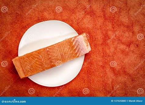 Raw, Wild King Salmon Fillet Stock Photo - Image of seafood, copy ...