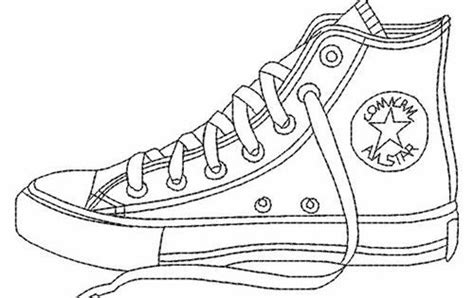 Blank Shoe Coloring Pages Sketch Coloring Page | Converse shoe, Shoe ...