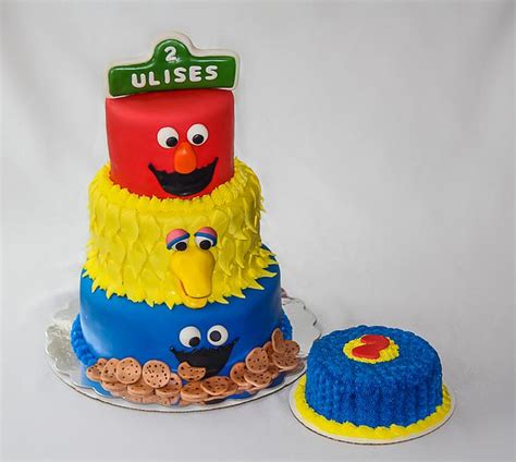 Sesame Street 2nd Birthday Cake with Smash Cake - - CakesDecor