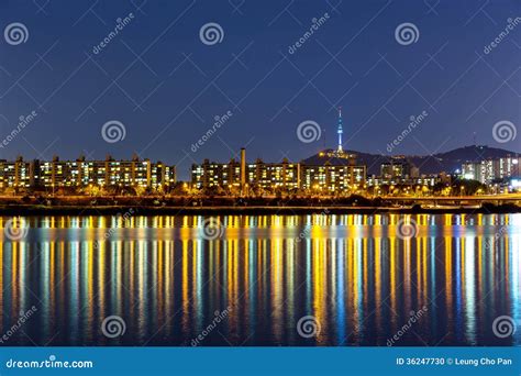 Seoul skyline stock photo. Image of downtown, scene, connection - 36247730