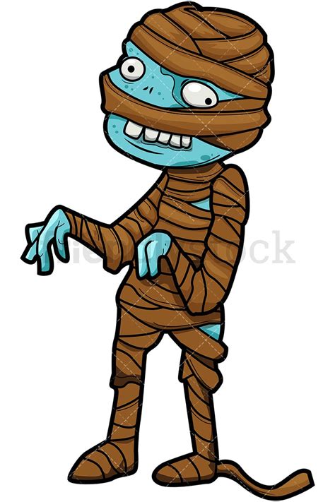 Funny Mummy Zombie Cartoon Clipart Vector - FriendlyStock