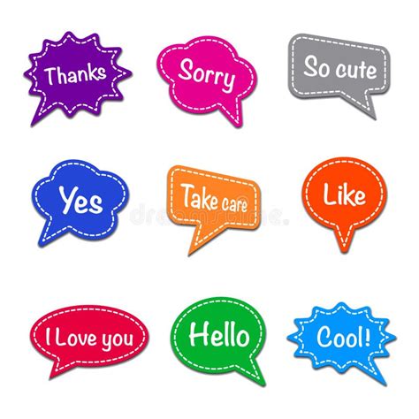 Colorful chat stickers stock vector. Illustration of hand - 156797706