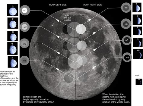 The MOON and gravity interaction by surface levels.