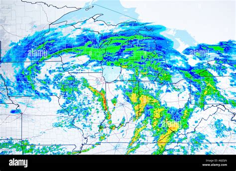 Weather Map of Midwest, USA Stock Photo - Alamy