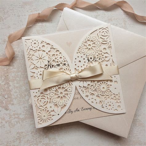 pearl laser cut wedding invitation by peach wolfe paper co ...