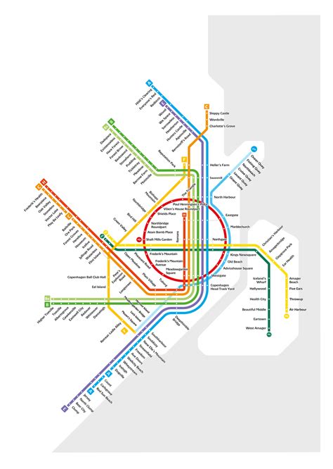 Copenhagen Metro Map: Literal English Translation A2 Art Poster – MetroMash