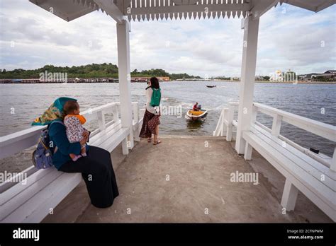 Bandar Seri Begawan / Brunei - January 16, 2019: boat launch for ...