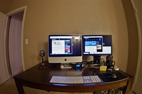 Office desk (fisheye) | My current workspace. The left side … | Flickr