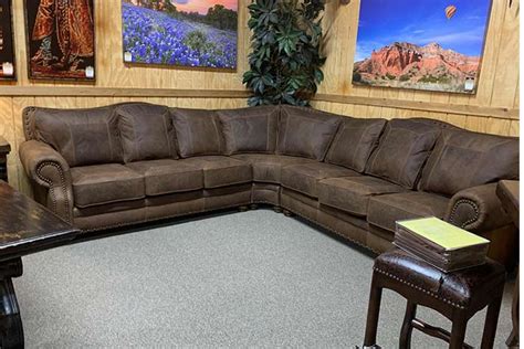 Katy Leather Sectional - Nailhead Trim - Hat Creek Interiors