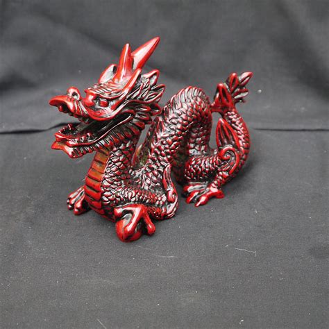 vintage red resin dragon /Chinese dragon resin/dragon statue/sculpture ...