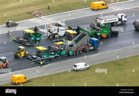 Paderborn Airport, construction work on the runway, construction Stock ...