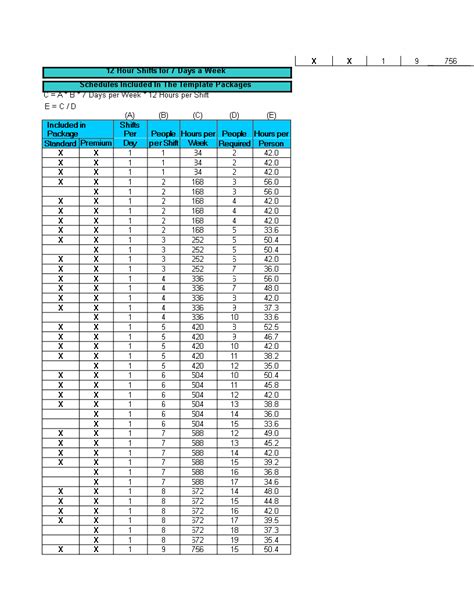 Dupont Schedule Template