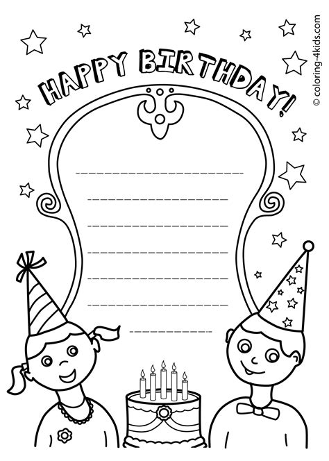 Printable Happy Birthday Coloring Pages