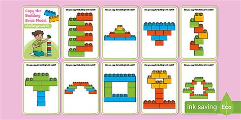 👉 Copy the Building Brick Model Challenge Cards - Twinkl