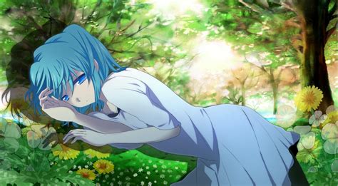 Blue haired female anime character HD wallpaper | Wallpaper Flare