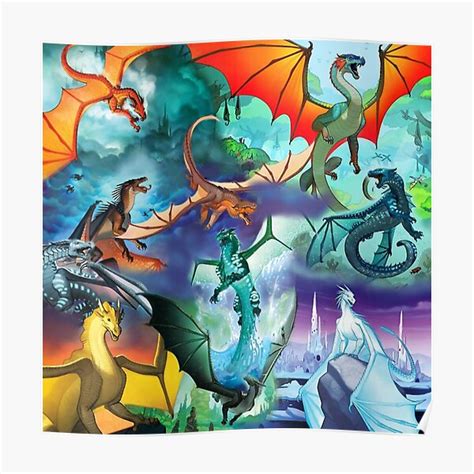 "Wing of fire all dragon Pattern Background" Poster for Sale by YellowQuenn | Redbubble