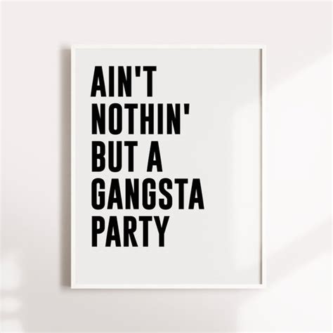 Nothing but a gangsta party Tupac 2pac Lyrics Quote hip | Etsy in 2021 ...