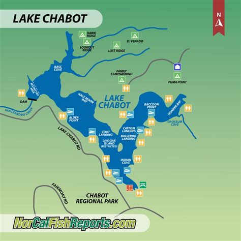 Lake Chabot - Fish Reports & Map