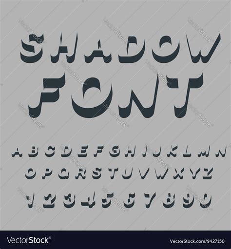 Shadow font Set of letters of drop shadow 3D Vector Image