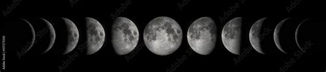 16K Ultra High Resolution Moon Phases. Photo realistic 3d render. Stock ...