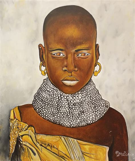 Beautiful Maasai tribe girl from Kenya painting, African art, African ...