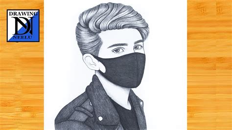 How to draw a Handsome Boy wearing Mask || Pencil sketch for beginner ...