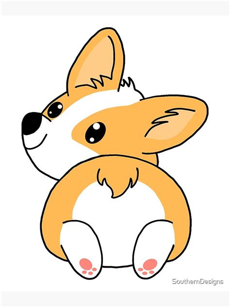 "Cute Corgi Dog Cartoon" Poster for Sale by SouthernDesigns | Redbubble