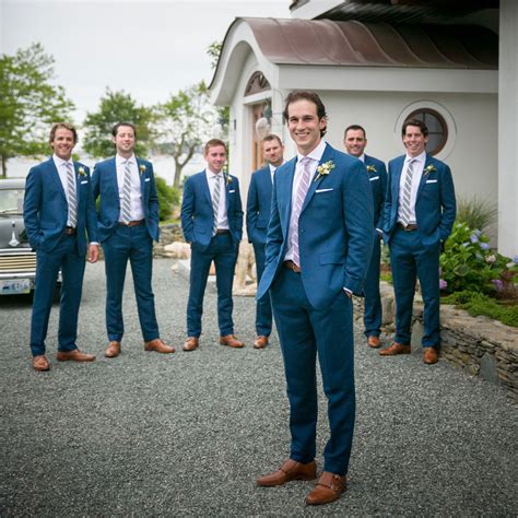 Groom and Groomsmen in Navy Suits