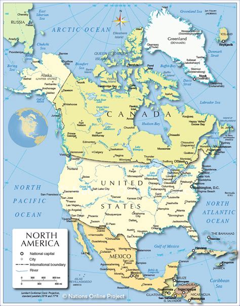 Political Map of North America - Nations Online Project