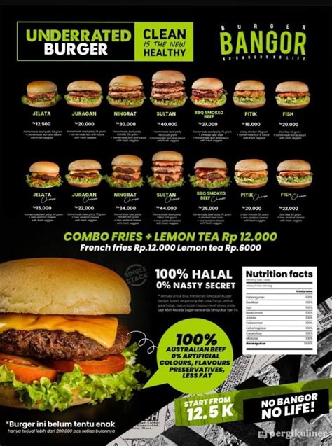 Selalu diperbarui! Menu Burger Bangor, Kemang