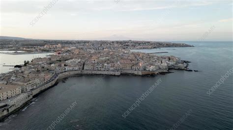 Ortygia Island, Syracuse, Sicily, drone view - Stock Video Clip - K012 ...