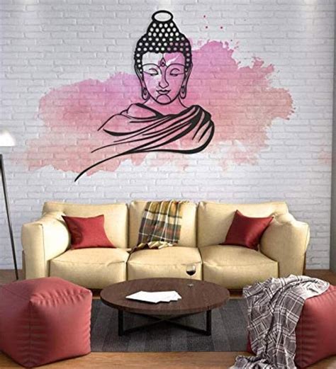 Buy Black Steel Lord Buddha Wall Art By Wall Centre Online - Floral ...