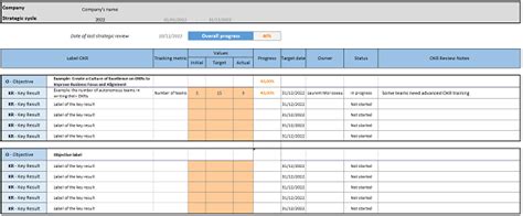 Excel OKR Tracking Template - Rising Goal