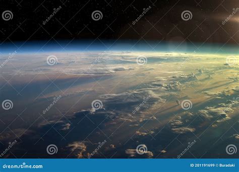 Planet Earth from Space. Earth`s Atmosphere Stock Illustration - Illustration of environment ...