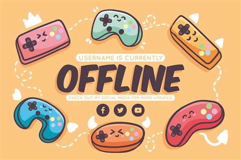 Cute offline twitch banner | Free Vector