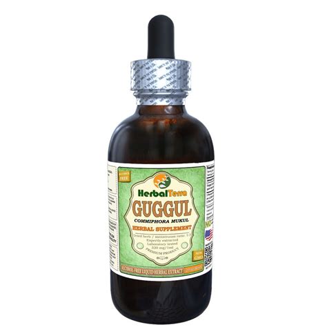 Guggul (Commiphora Mukul) Glycerite, Organic Unprocessed Gum Resin Alcohol-FREE Liquid Extract ...