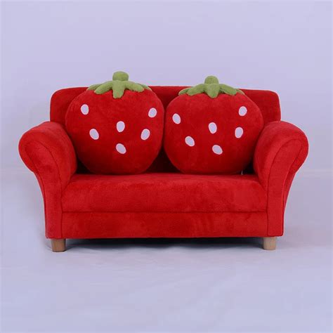 Kids Toddlers Sofa Lounge Couch Strawberry Double Seat Children sofa Red or Pink Colour-in ...