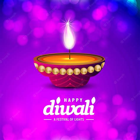 Free Vector | Diwali design purple background and typography vector