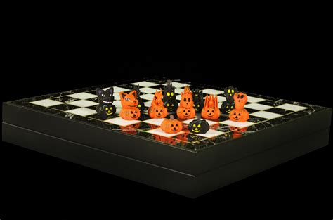 Personalized Halloween Chess Set Unique Pumpkin-themed Chessboard ...