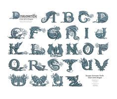 87 Dragon letters or "Dracoserific" - a Font Full of Dragons ideas in 2021 | dragon, 14th ...