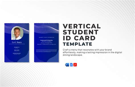 Vertical Student Id Card Template in Word, PDF, Illustrator - Download | Template.net