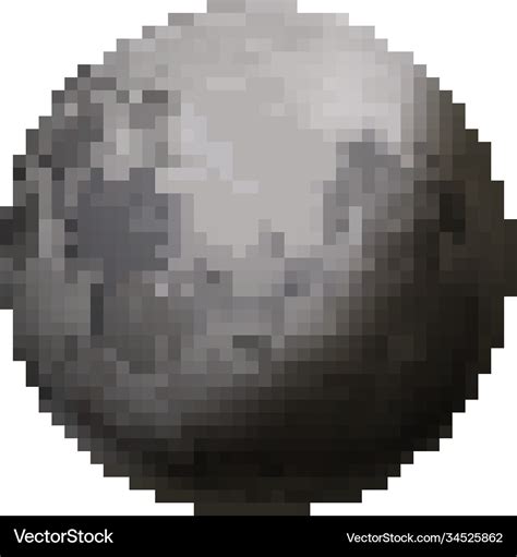 Bright glossy moon cute satellite in pixel art Vector Image