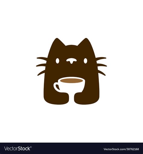 Cat coffee cup logo icon Royalty Free Vector Image