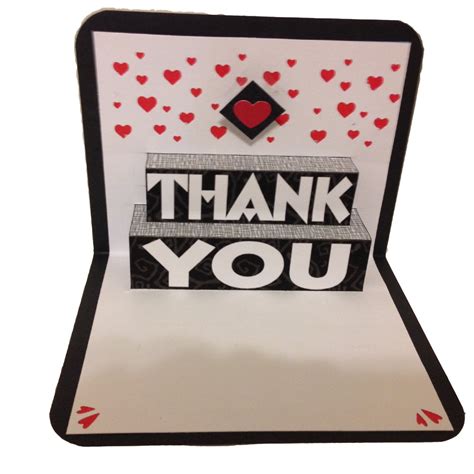 Thank You Pop Up Card with hearts