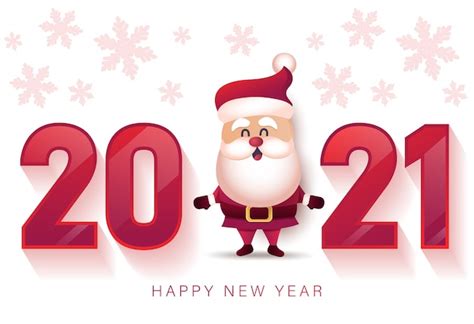 Premium Vector | Merry christmas and happy new year 2021 greeting card with santa claus