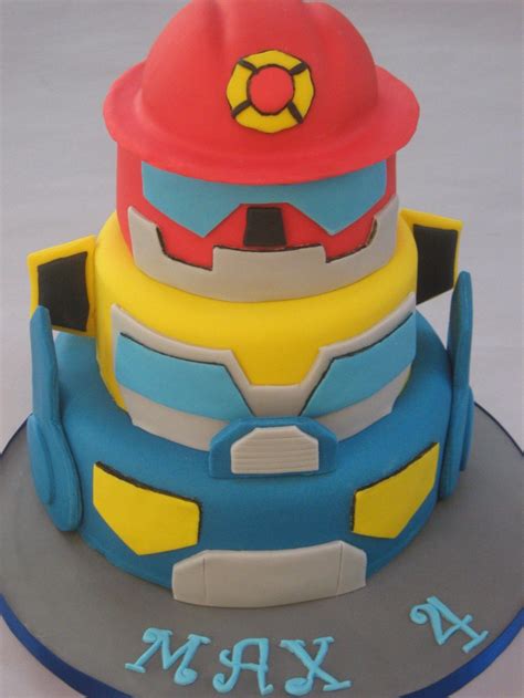 Rescue Bots Birthday Cake Three Tiered Chocolate And Vanilla Sponge ...