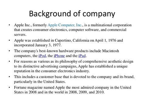 Apple background of company