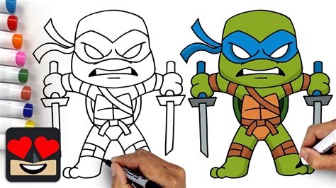 How To Draw Leonardo | Teenage Mutant Ninja Turtles